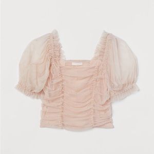 XXS H&M puff sleeved mesh top